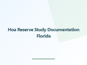 Hoa Reserve Study Documentation Florida