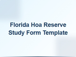 Florida Hoa Reserve Study Form Template