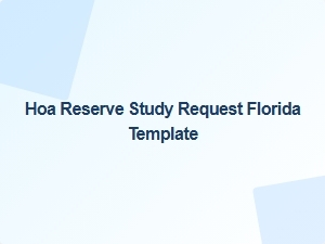 Hoa Reserve Study Request Florida Template