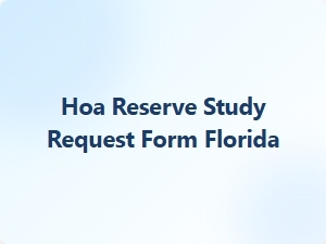 Hoa Reserve Study Request Form Florida