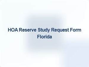 Hoa Reserve Study Request Form Florida