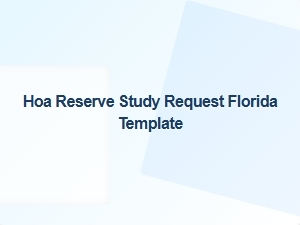 Hoa Reserve Study Request Florida Template